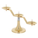 Lichtarz stopniowany mosiężny na trzy świece