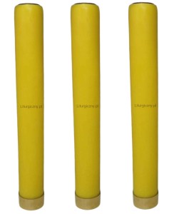 Zestaw trzech świec ołtarzowych żółtych 50/8 cm