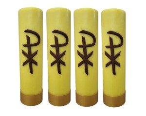 Zestaw czterech świec liturgicznych na wkład olejowy