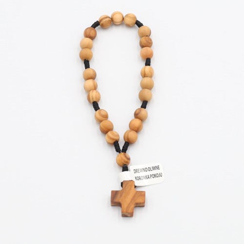 Koronka pokoju – drewno oliwne, paciorki 8 mm