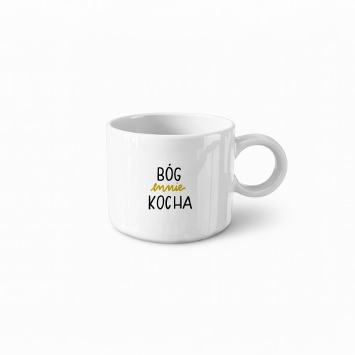 Kubek ceramiczny z inspirującym napisem „Bóg mnie kocha”