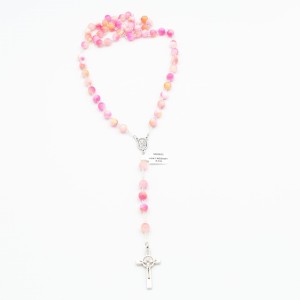 Różaniec z różowego agatu 8 mm – elegancki i pełen symboliki