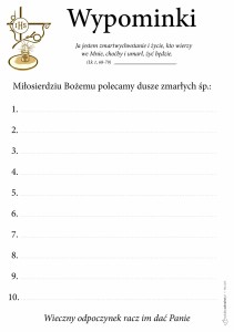 Wypominki całoroczne - (format A5) - 500 szt.