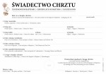 Świądectwo Chrztu w 3-językach - (format A5) - 250 szt.
