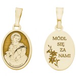 Medalik srebro 925 pozłacany - Święta Agnieszka