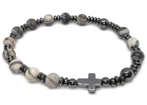 Bransoletka różaniec na rękę - jaspis