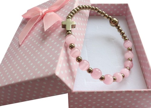 Bransoletka różaniec dla dziewczynki w pudełku