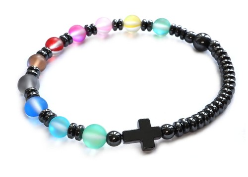 Kolorowy różaniec bransoletka na rękę - dziesiątka