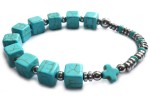 Bransoletka różaniec howlit turkus