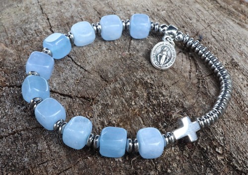 Różaniec bransoletka na rękę jadeit kostki-1