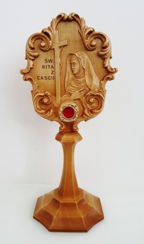 relikwiarz drewniany - Święta Rita-1