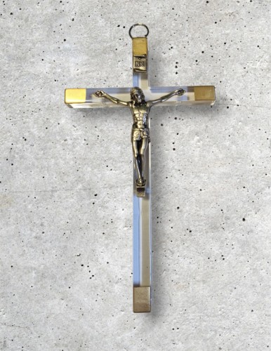 Krzyż przezroczysty z wizerunkiem Chrystusa-1