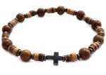 Różaniec męski - drewno wenge, kokos, hematyt