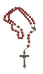 Różaniec kulka różowa z M.B. Częstochowską 