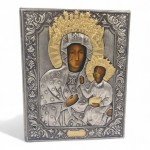 Ikona kuta ręcznie w metalu - wizerunek Matki Boskiej Częstochowskiej