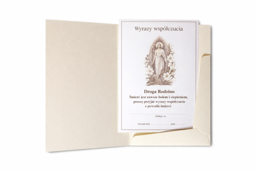 Teczka tekturowa z wkładką na okoliczność pogrzebu