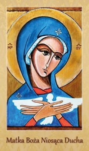 Obrazek religijny – Matka Boża Niosąca Ducha Świętego z modlitwą Jana Pawła II