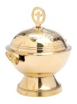 Łódka na kadzidło z łyżeczką – mosiądz w kolorze złotym  12 cm