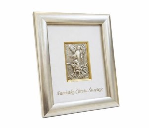 Obrazek srebrny Anioł Stróż - Pamiątka Chrztu Świętego 