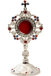 Relikwiarz liturgiczny niklowany 20 cm