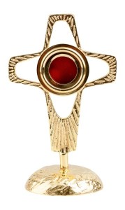 Relikwiarz z mosiądzu pozłacanego 20 cm