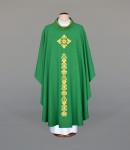 Zielony ornat liturgiczny z efektownym haftem