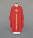 Czerwony ornat liturgiczny z efektownym pasem