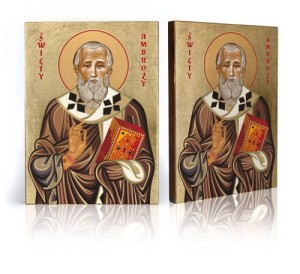 Ikona z certyfikatem - Święty Ambroży