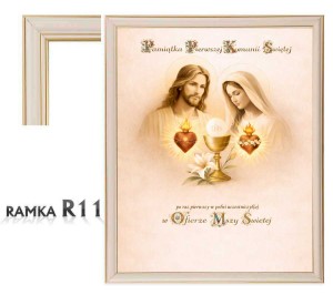 Pamiątka komunijna Najświętsze Serce Pana Jezusa - Serce Maryi  - LK10