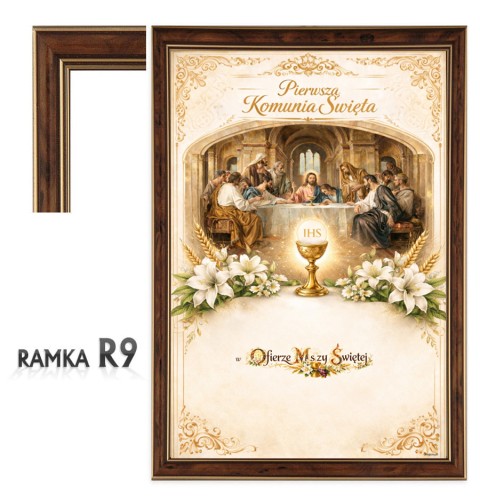 Obrazek z Ostatnią wieczerza ciemnej ramce-1