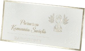 Eleganckie zaproszenia komunijne - pakiet 10 sztuk