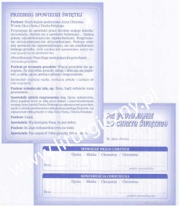 Spowiedź przed chrztem zaświadczenie - dokumenty parafialne op. 50 szt. przygotowanie do Chrztu Św.