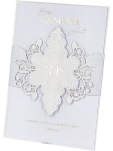 Religijny karnet z życzeniami na I Komunię Św.