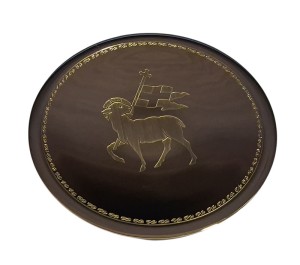 Patena kielichowa grawerowana z motywem baranka S-188