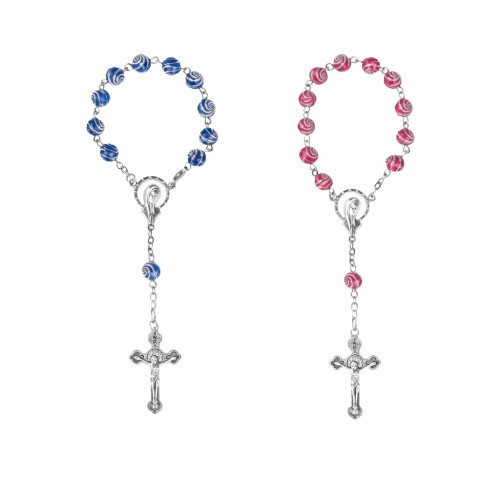 Dziesiątka różańca – plastikowa, zapinana, koraliki 8 mm