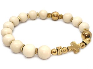 Bransoletka różaniec na rękę Jaspis rzeczny w złocie 9162 