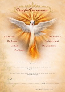 Dyplom bierzmowanego - pamiątka bierzmowania do wypisu LB1