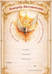Pamiątka bierzmowania - dyplomik dla bierzmowanego LB2