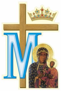 Dekoracja na Boże Ciało, emblemat eucharystyczny Maryjny