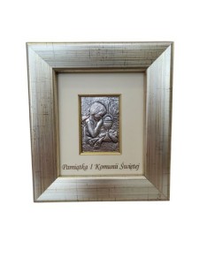 Obrazek srebro 925 duży Pamiątka I Komunii Św. dla dziewczynki