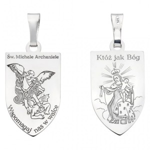 Medalik srebrny Ag 925 rodowany – Szkaplerz Św. Michała Archanioła
