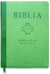 Biblia pierwszego Kościoła okładka PU zielona, z paginatorami i suwakiem