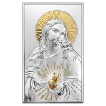 Obraz srebrny – Chrystus z Najświętszym Sercem