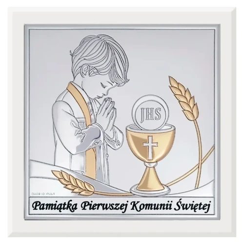Obrazek srebrny – Pamiątka Pierwszej Komunii Świętej (dla chłopca )-1