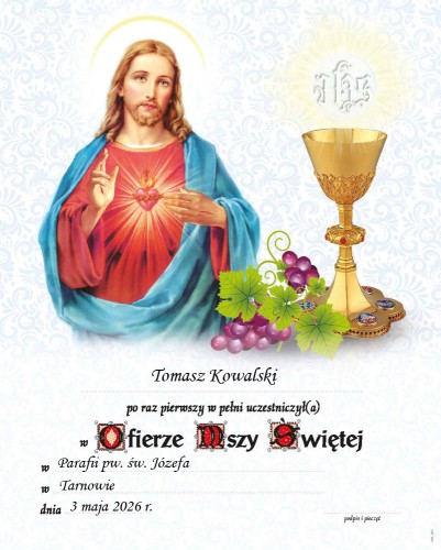 pamiątka pierwszej komunii z Sercem Pana Jezusa-1