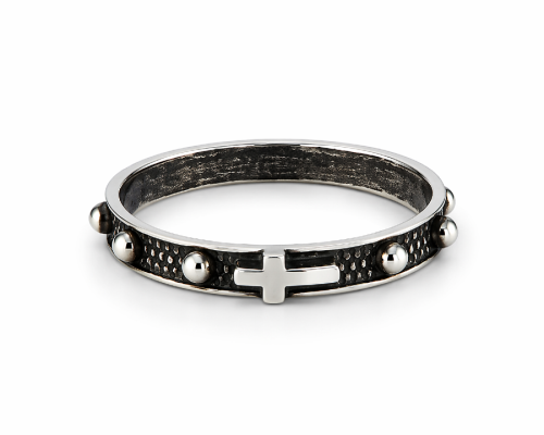 Różaniec srebrny - obrączka na palec koronka różańcowa-1