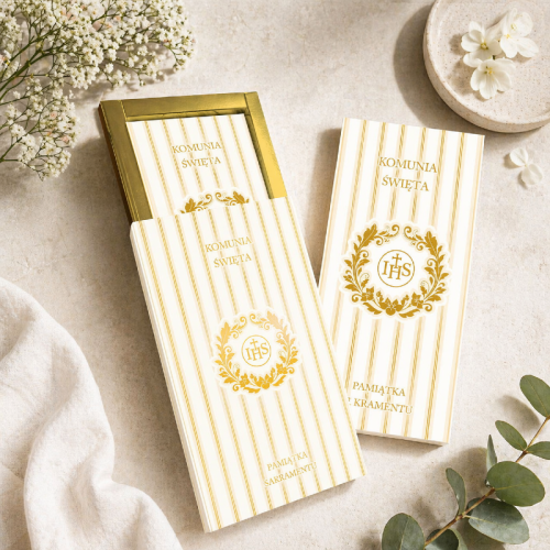 Pudełko pamiątkowe DL „Komunia Paski”