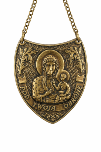 Ryngraf z Matką Bożą Częstochowską stare złoto-1