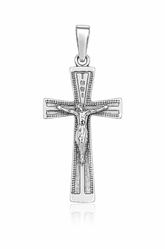 Krzyżyk srebrny, próba 925 z elementami oksydowanymi