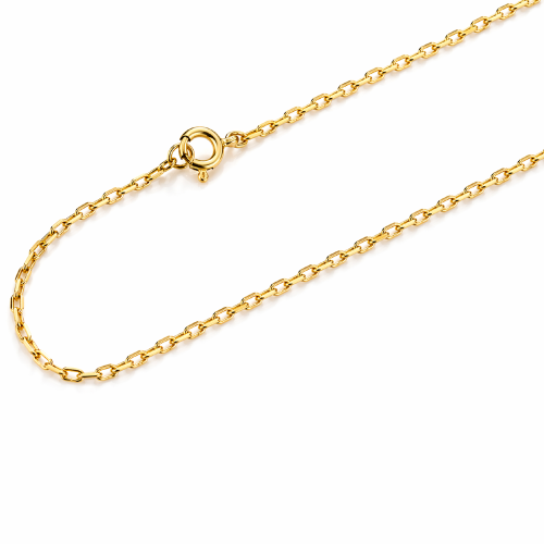 Łańcuszek srebrny 0,5 AD - ankier diamentowany pozłacany